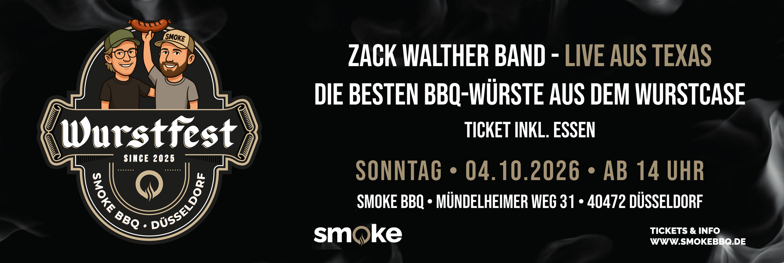 Wurstfest 2026 · Sonntag, 4. Oktober · Smoke BBQ Düsseldorf